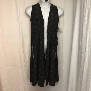 NEW Lularoe S Joy Vest Duster Pink Black NWT